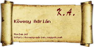 Kövesy Adrián névjegykártya
