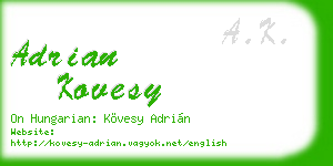 adrian kovesy business card