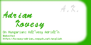 adrian kovesy business card